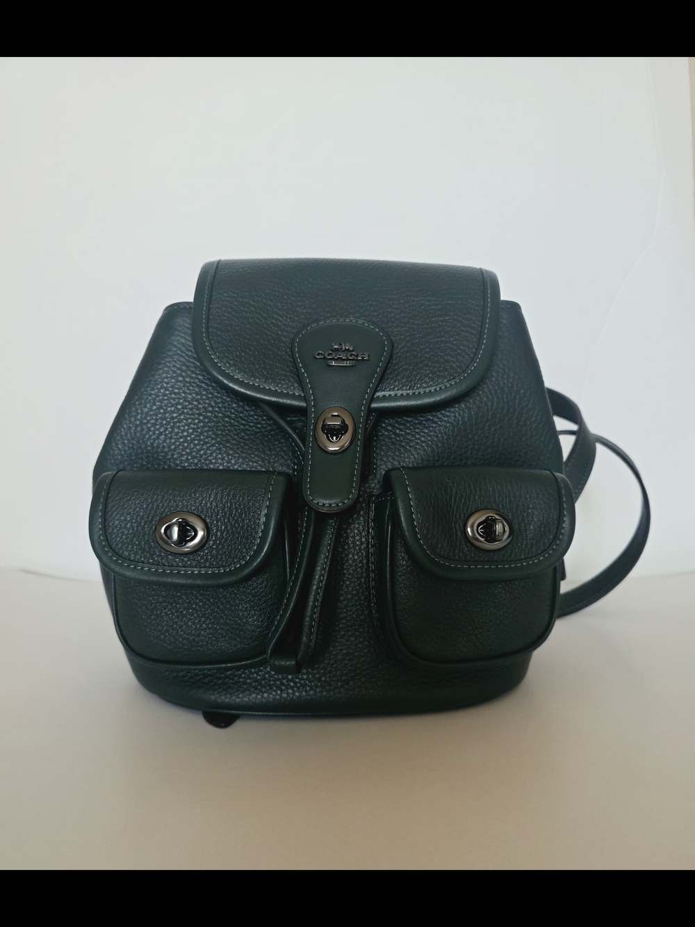 Coach Hadley Mini Backpack in Dark Teal Pebbled Leather NWT